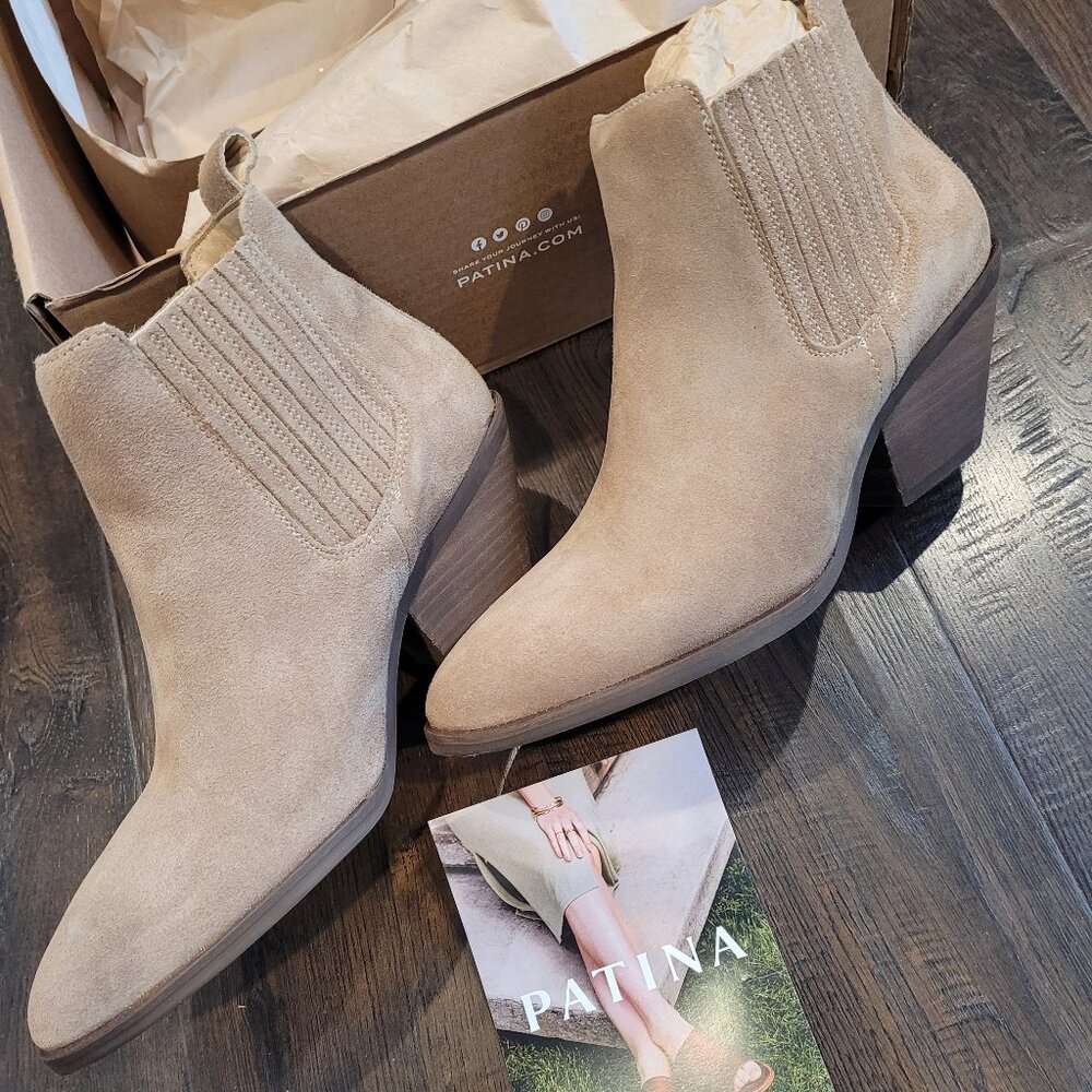 Patina Western Boots Taupe Size 7.5